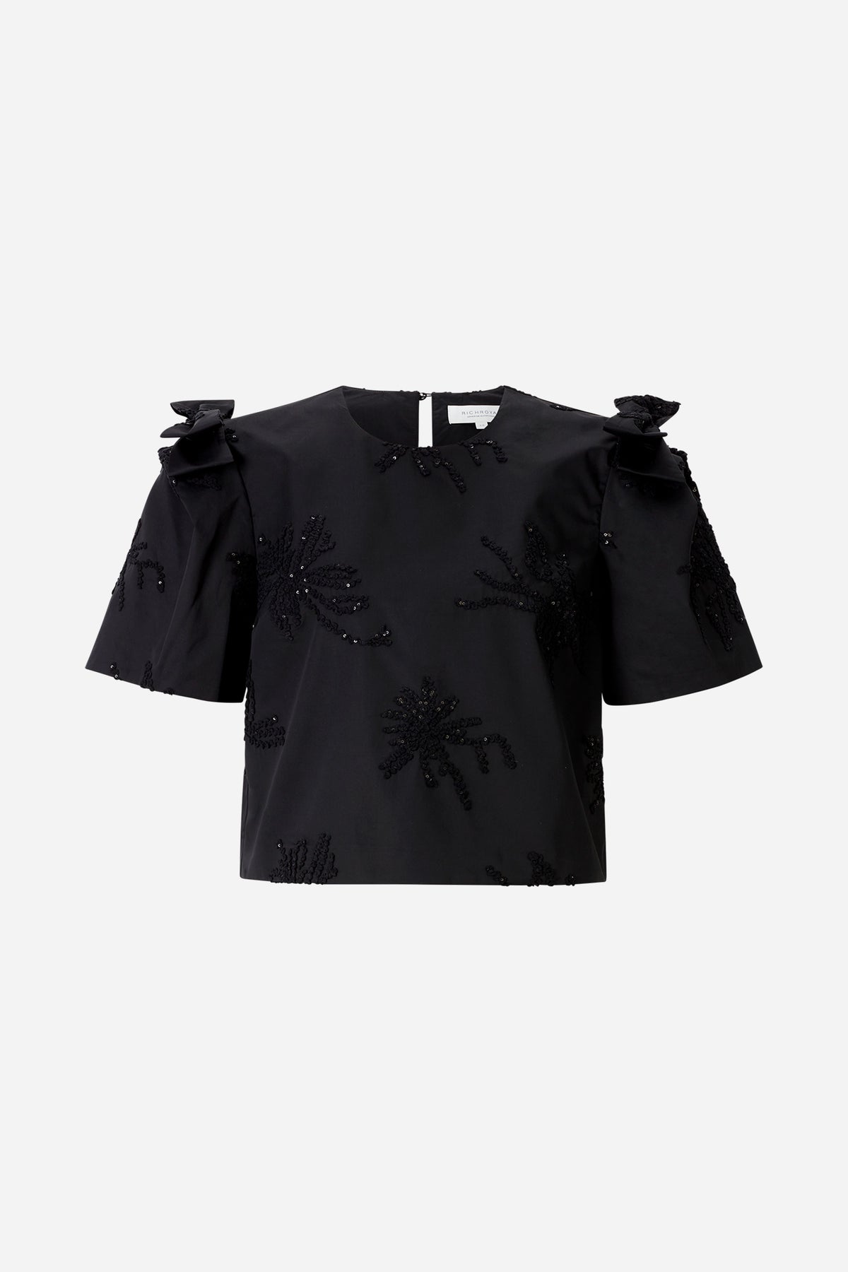 Baumwollbluse mit Paillettenstickerei-Rich & Royal