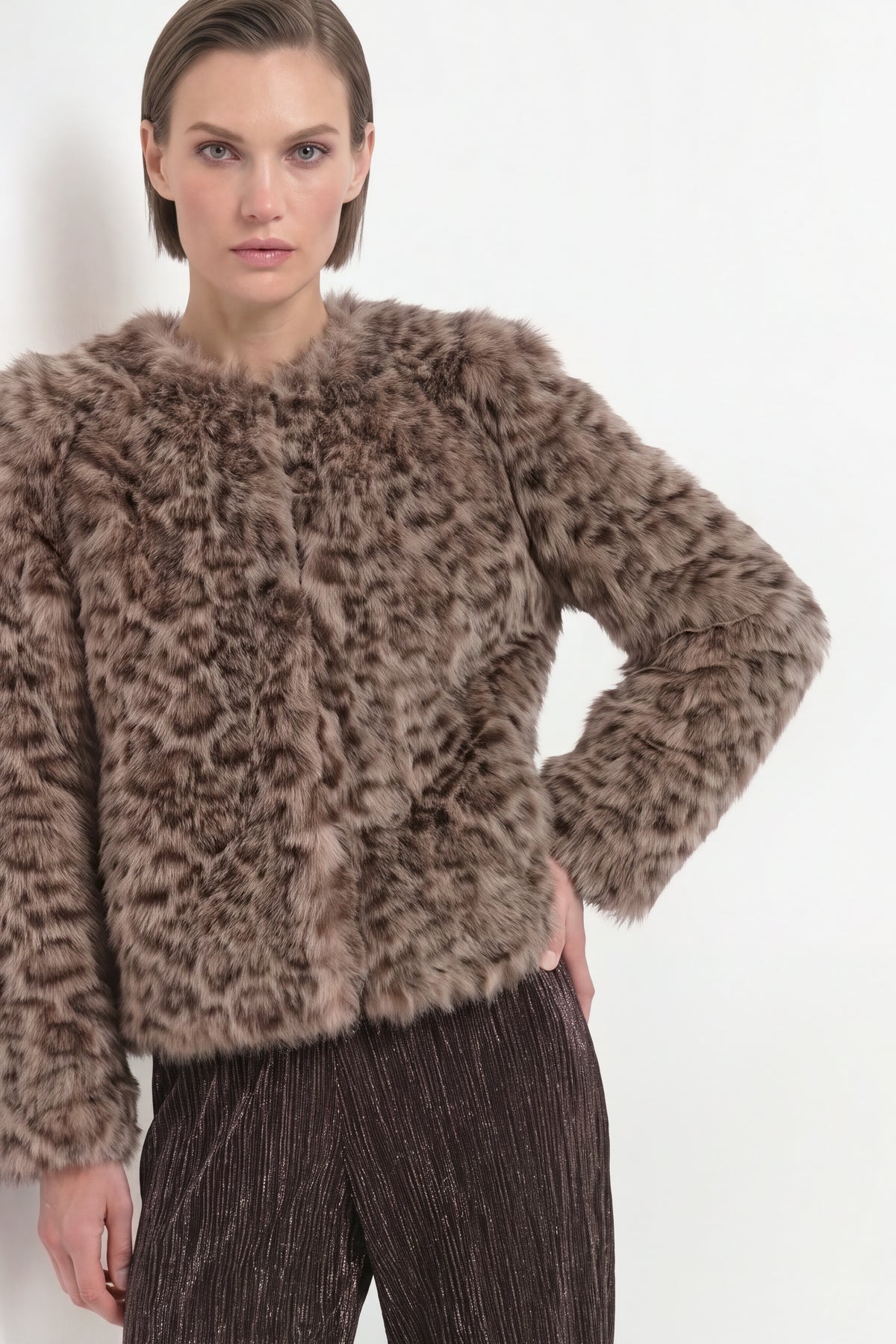 Leoparden-Fellimitatjacke-Rich & Royal