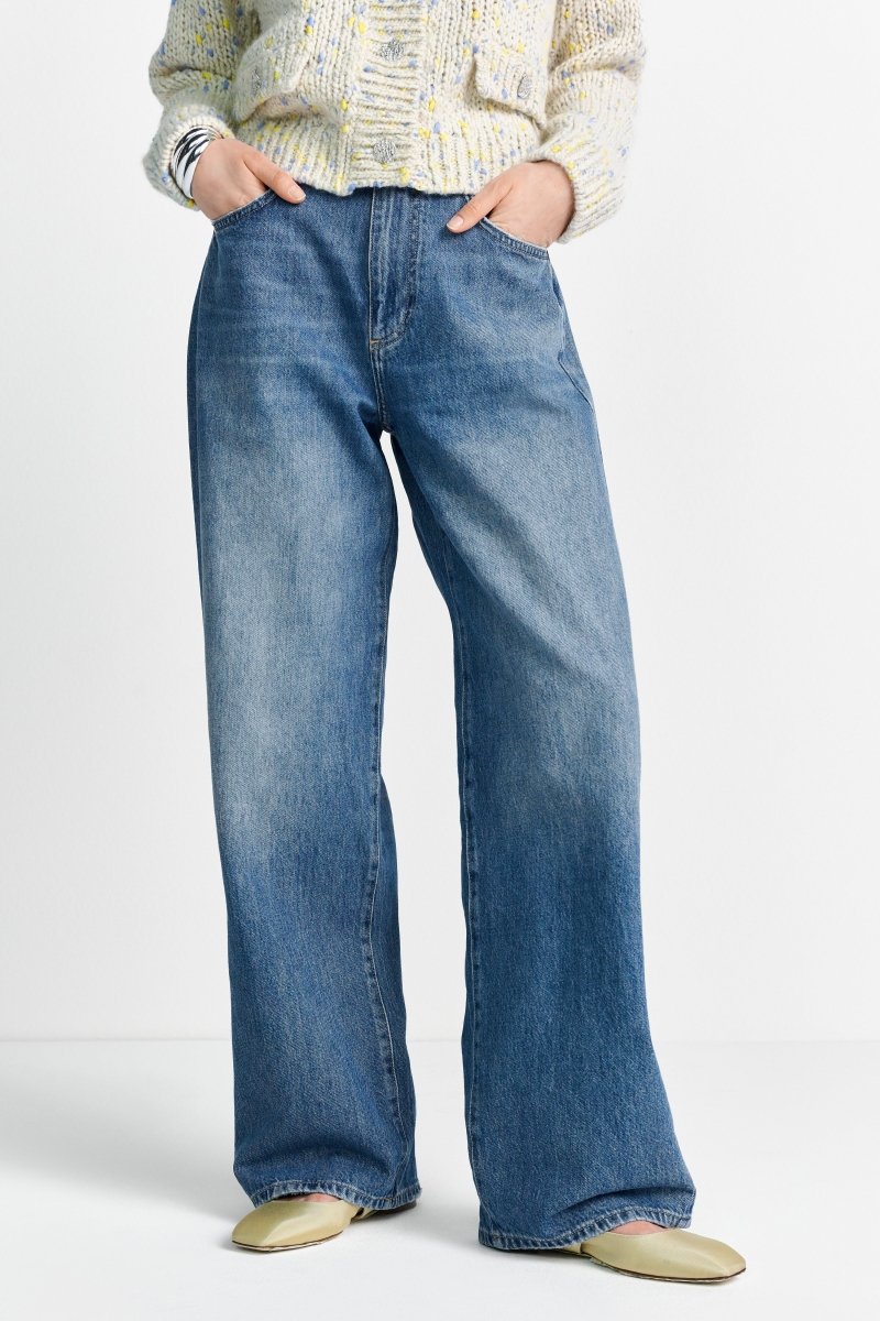 Mittelblaue Jeans mit Front-Wash-Rich & Royal