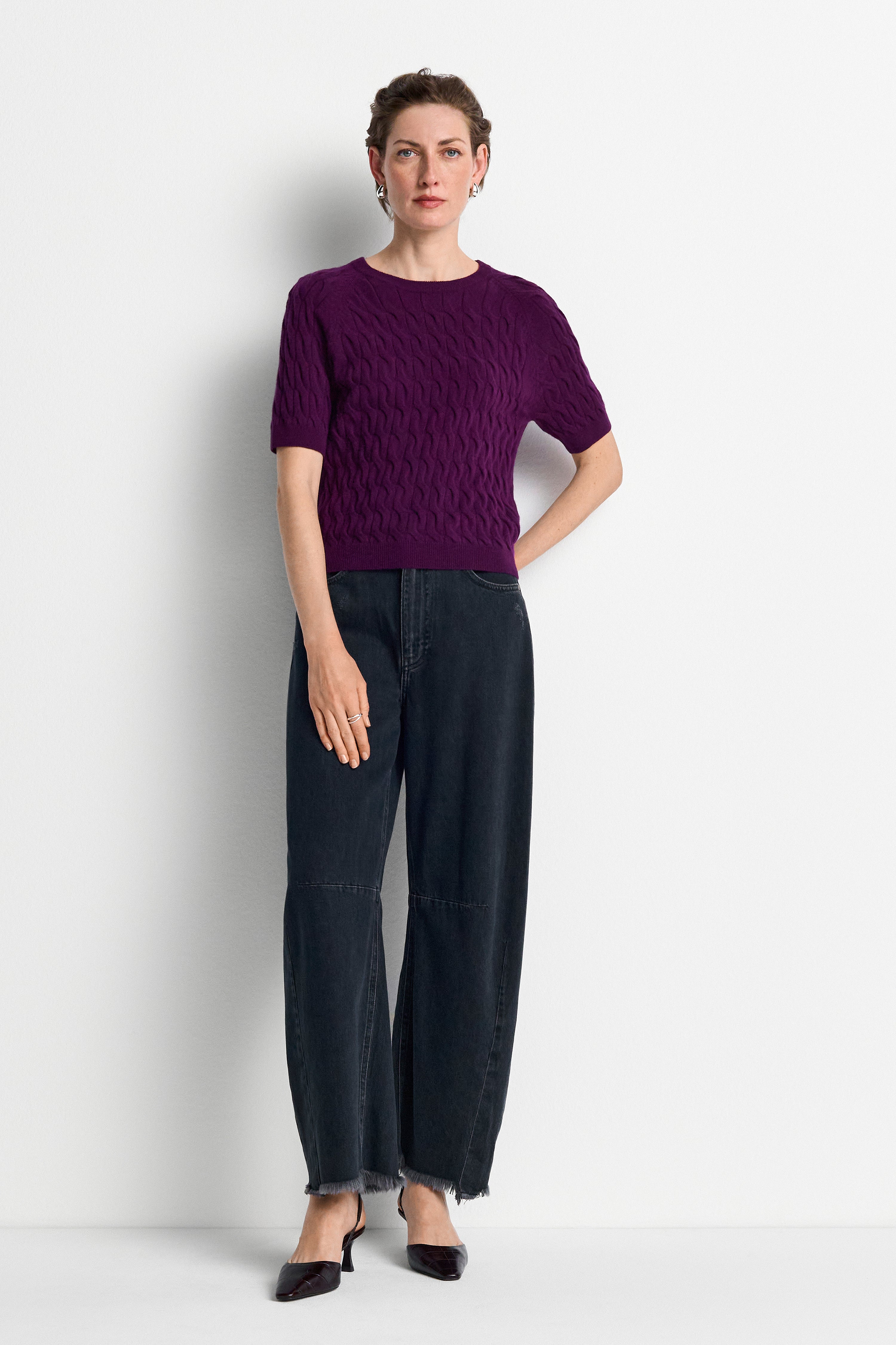 Cropped-Jeans mit Fransensaum-Rich & Royal