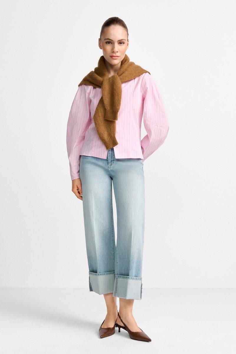 Hellblaue Wide-Leg-Jeans-Rich & Royal