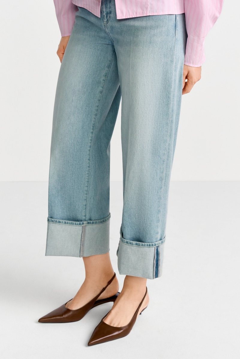 Hellblaue Wide-Leg-Jeans-Rich & Royal