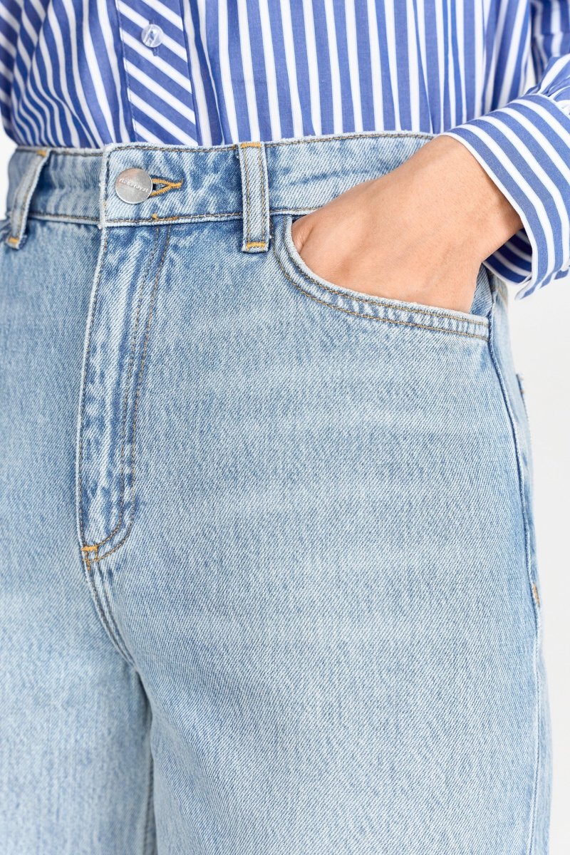Hellblaue Wide-Leg-Jeans-Rich & Royal