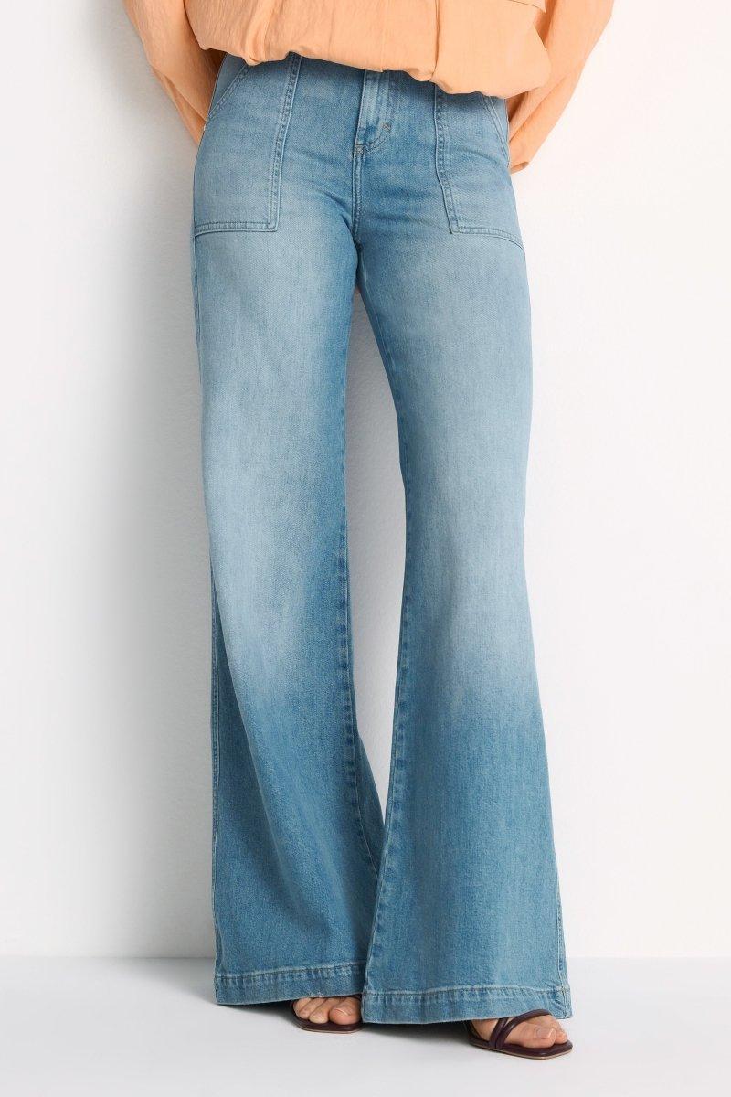 Denim Wide Leg Jeans-Rich & Royal