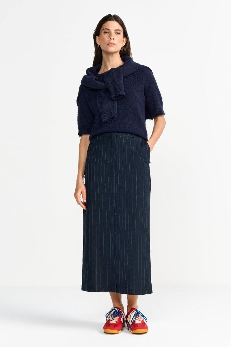 Kurzärmeliger Feinstrickpullover-Rich & Royal