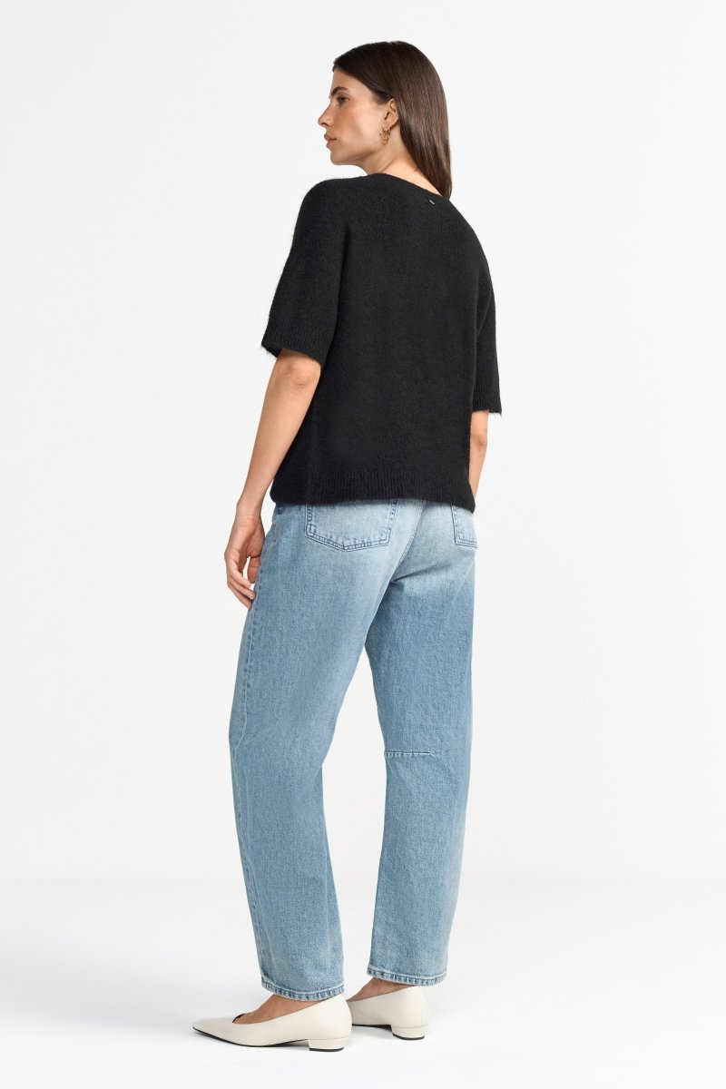 Kurzärmeliger Feinstrickpullover-Rich & Royal