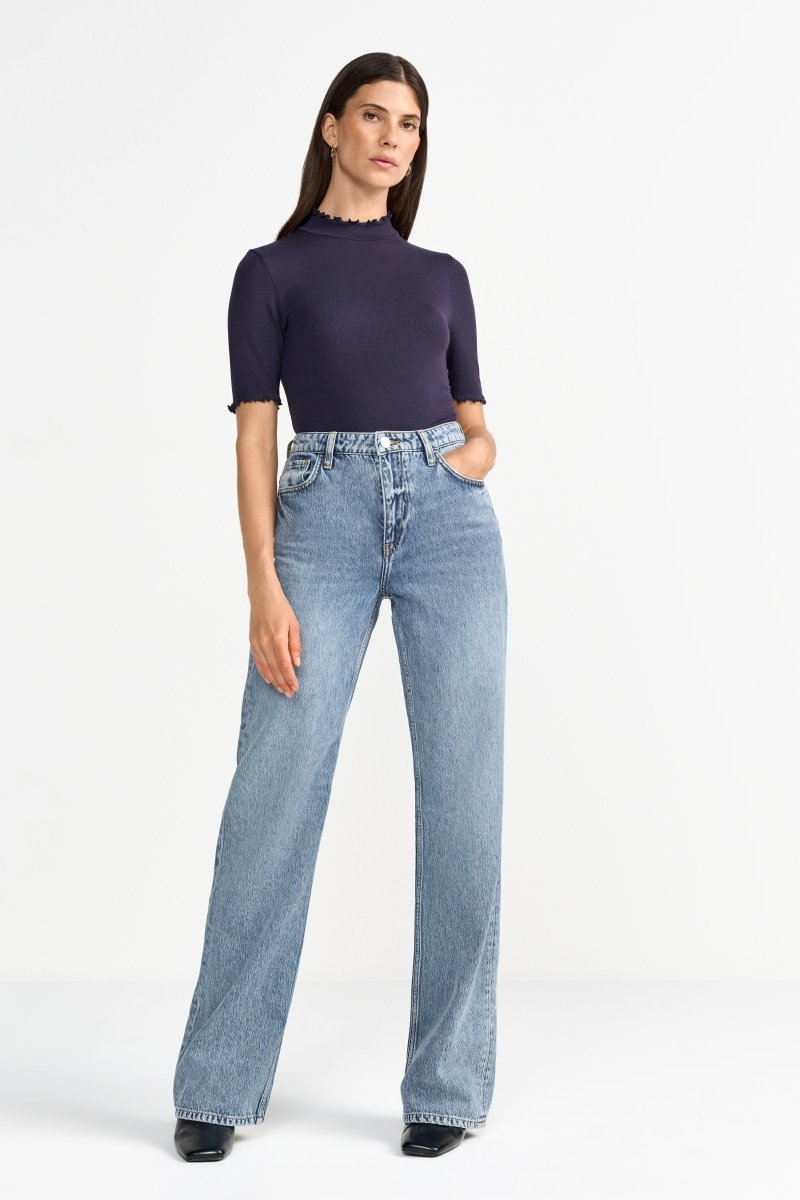 Rippshirt mit Stehkragen-Rich & Royal