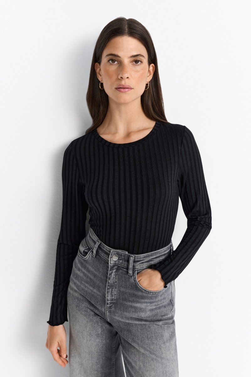 Geripptes Longsleeve-Rich & Royal