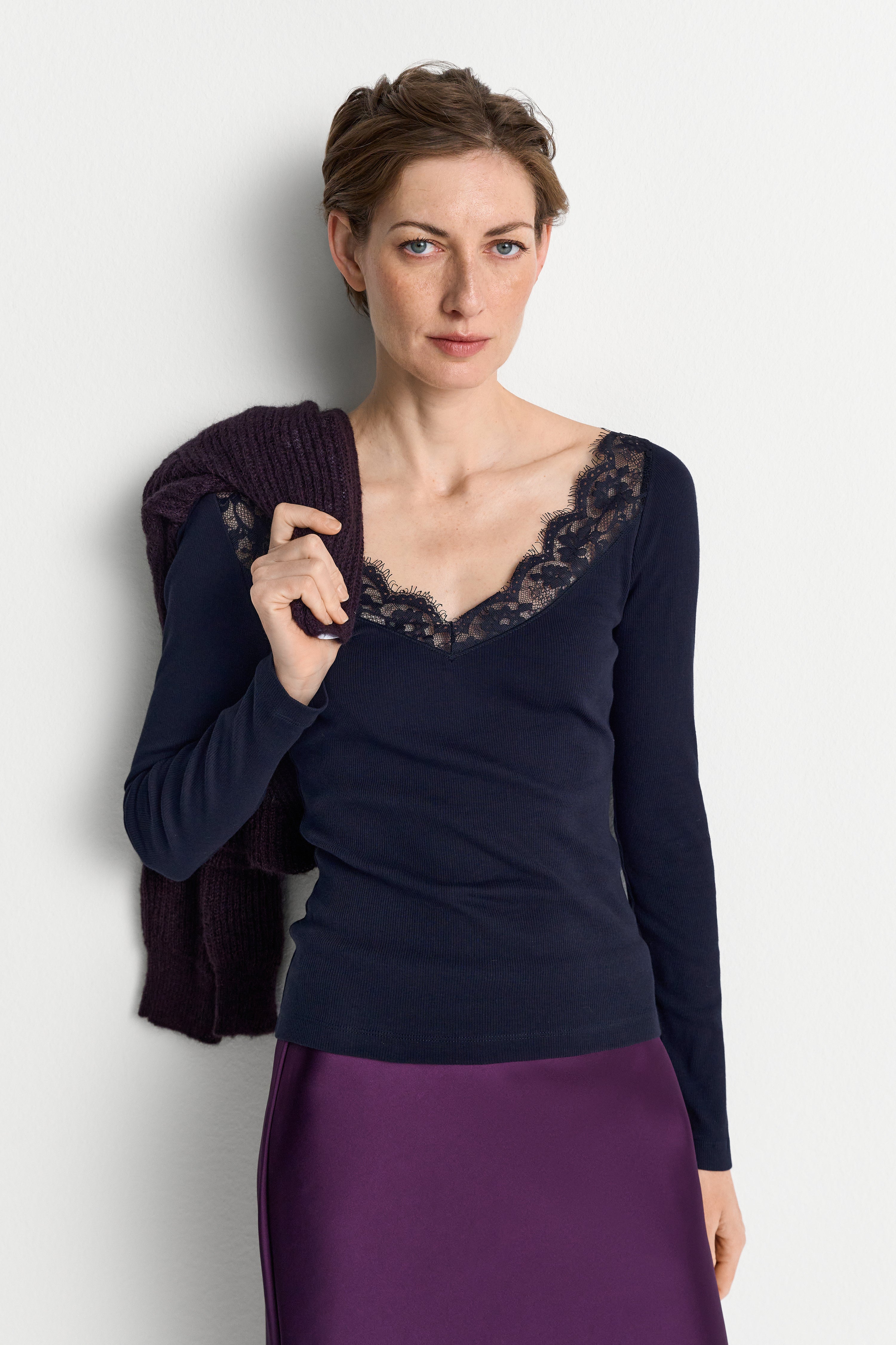 Longsleeve mit Spitze-Rich & Royal