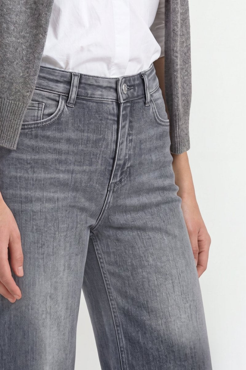 Grey flared jeans