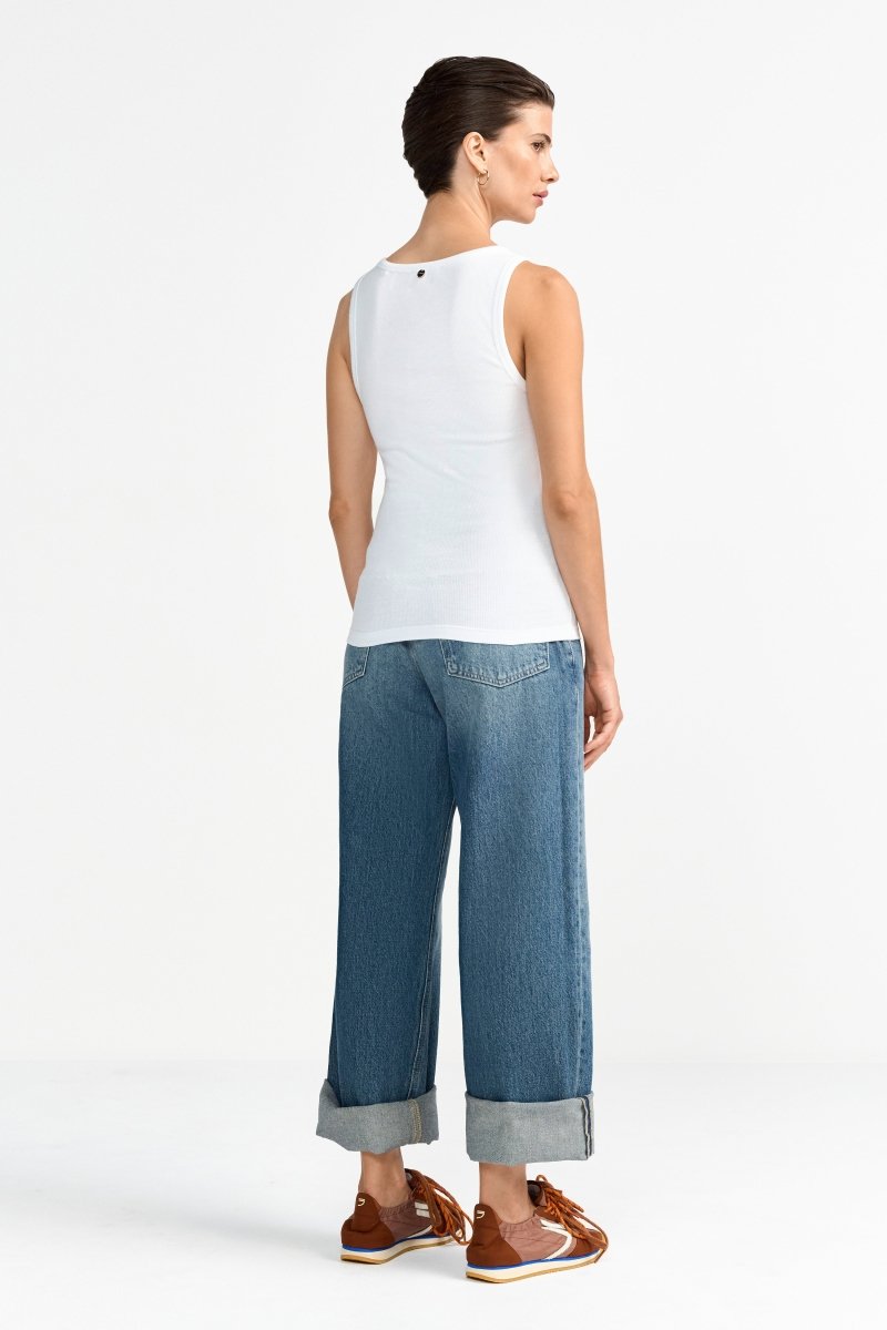 Ripp-Tanktop mit Rundhalsausschnitt-Rich & Royal