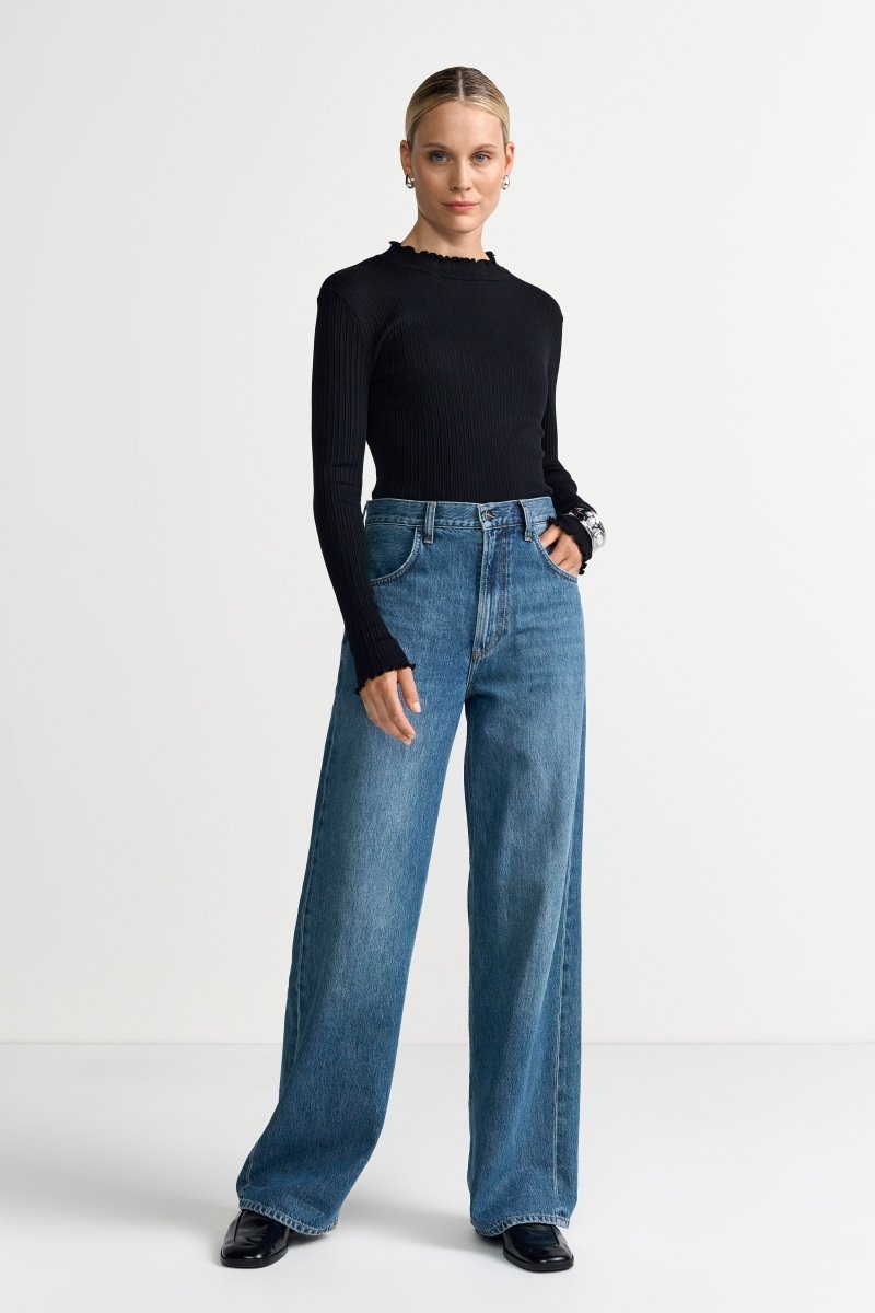 Longsleeve mit Rüschensaum-Rich & Royal