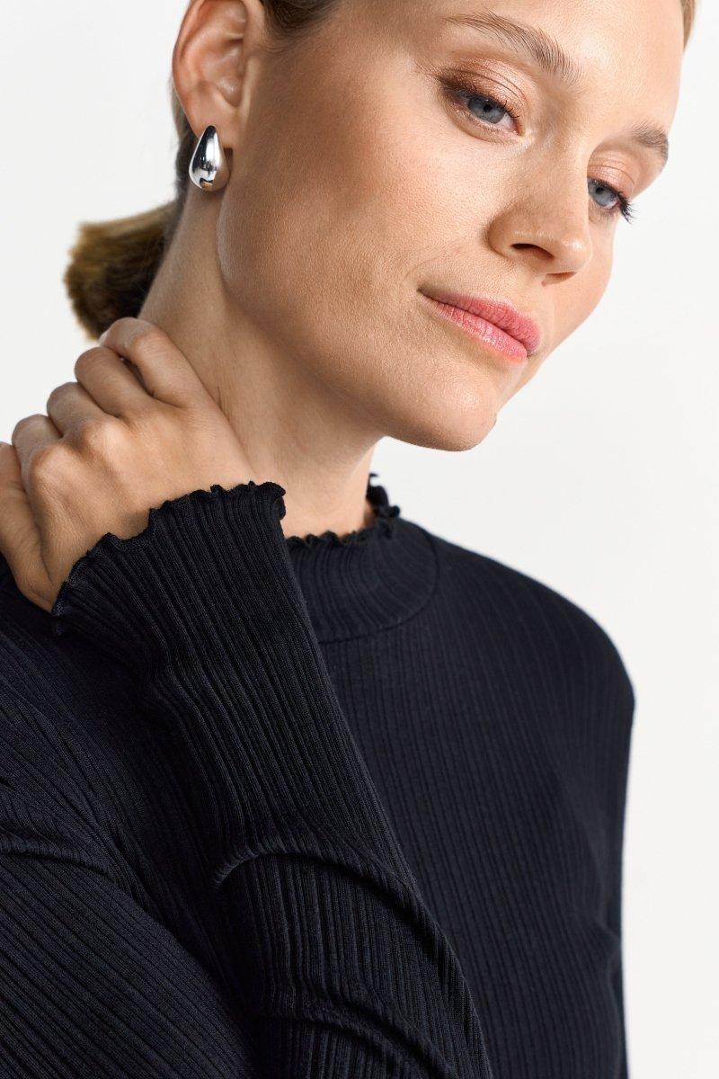 Longsleeve mit Rüschensaum-Rich & Royal