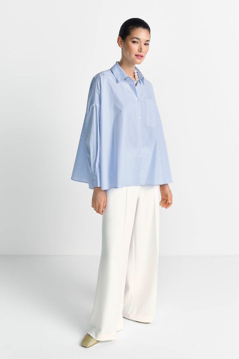 Gestreifte Oversize-Hemdbluse-Rich & Royal