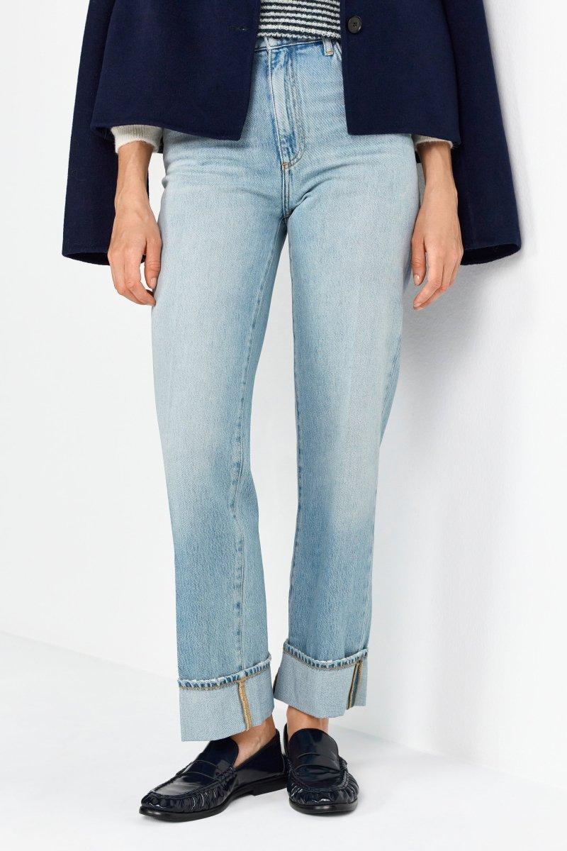 Hellblaue Straight-Leg-Jeans-Rich & Royal