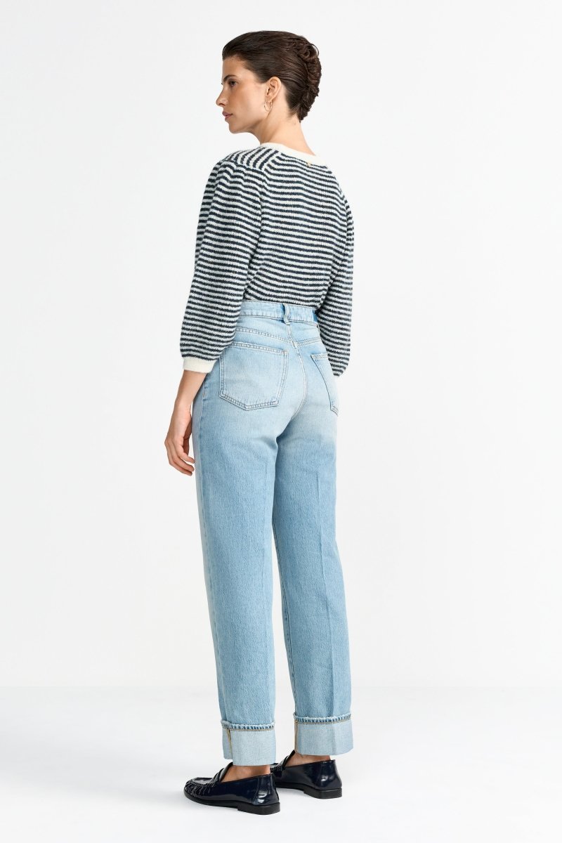 Hellblaue Straight-Leg-Jeans-Rich & Royal