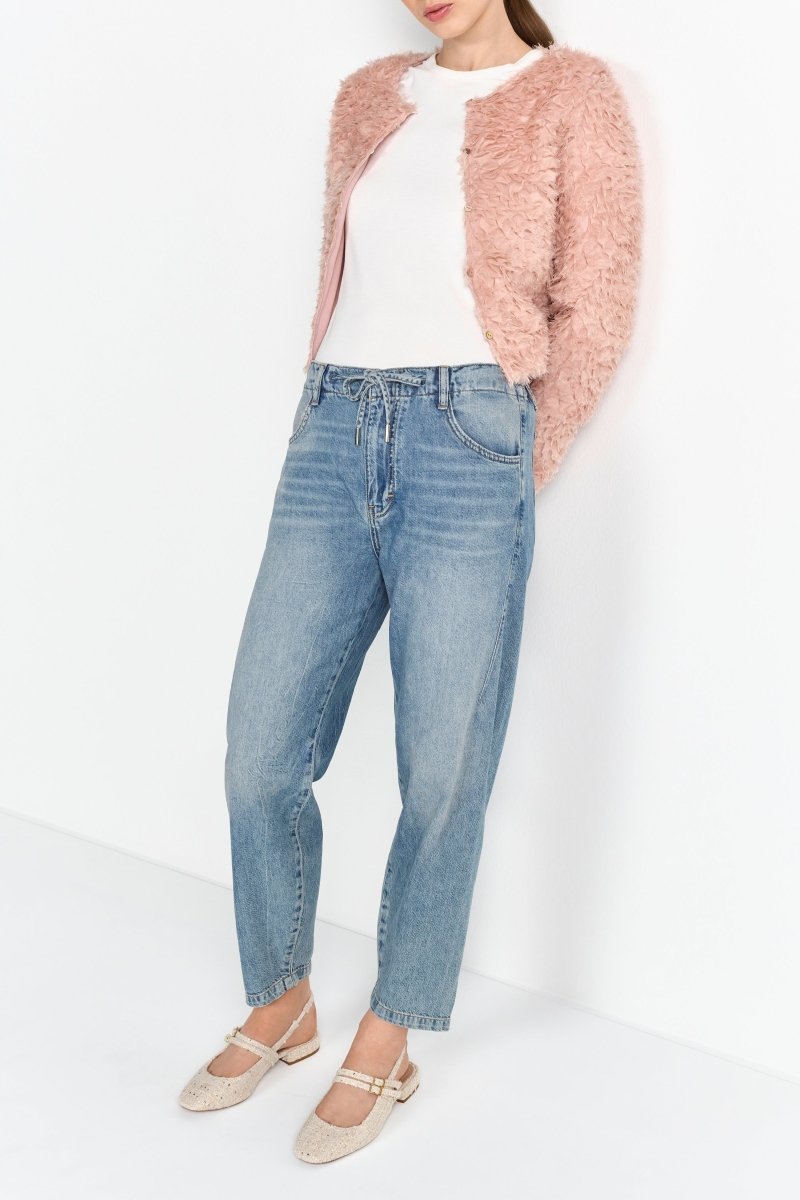 Cropped-Jeans mit Bindeschleife-Rich & Royal