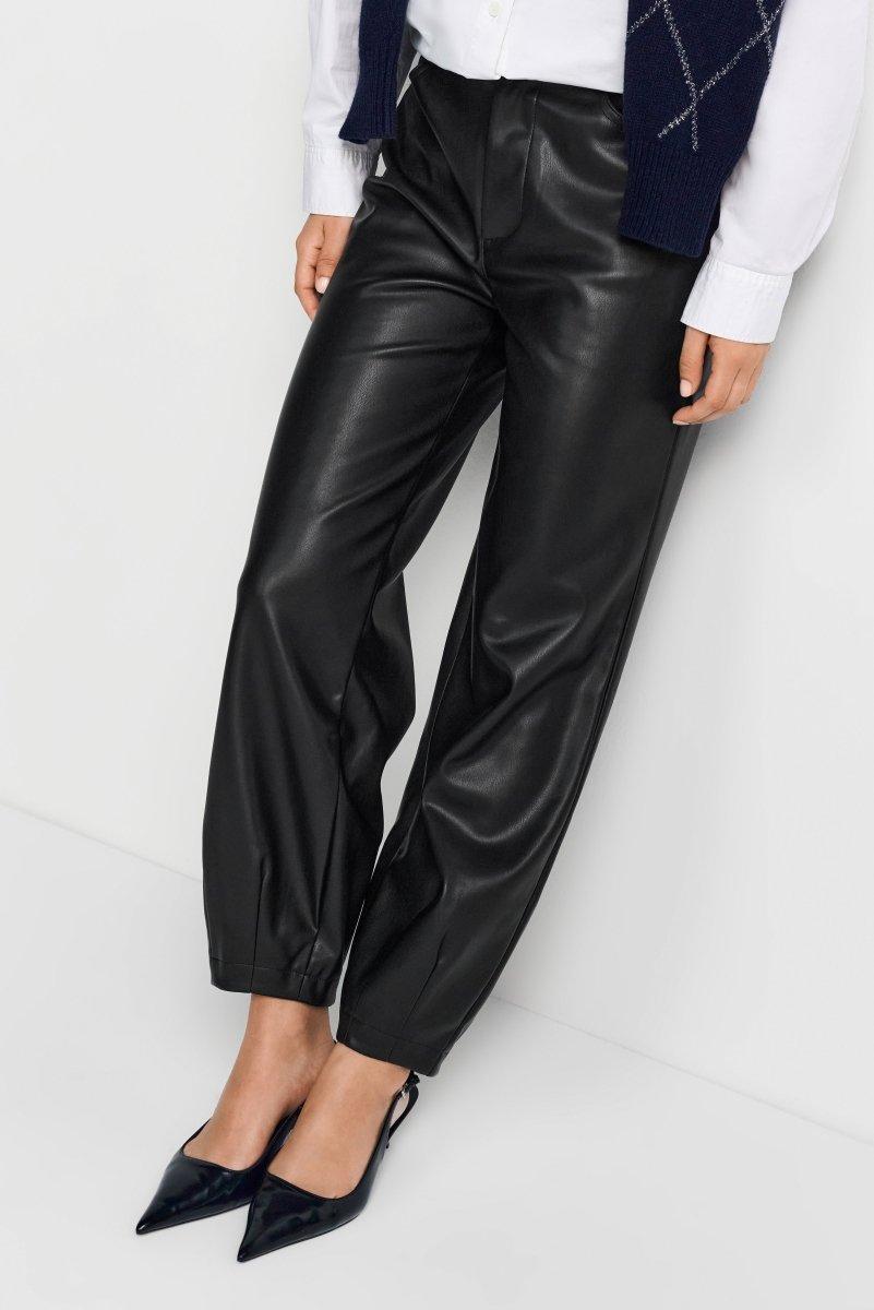 Schwarze Kunstlederhose-Rich & Royal