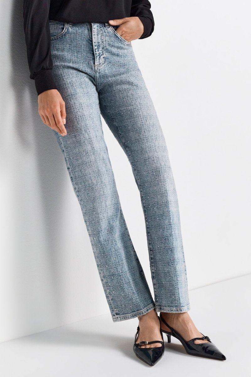 Helle Jeans mit Glitzerdetails-Rich & Royal