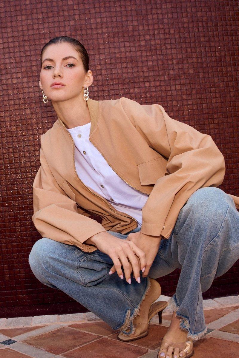 Bomberjacke aus Baumwollmix-Rich & Royal