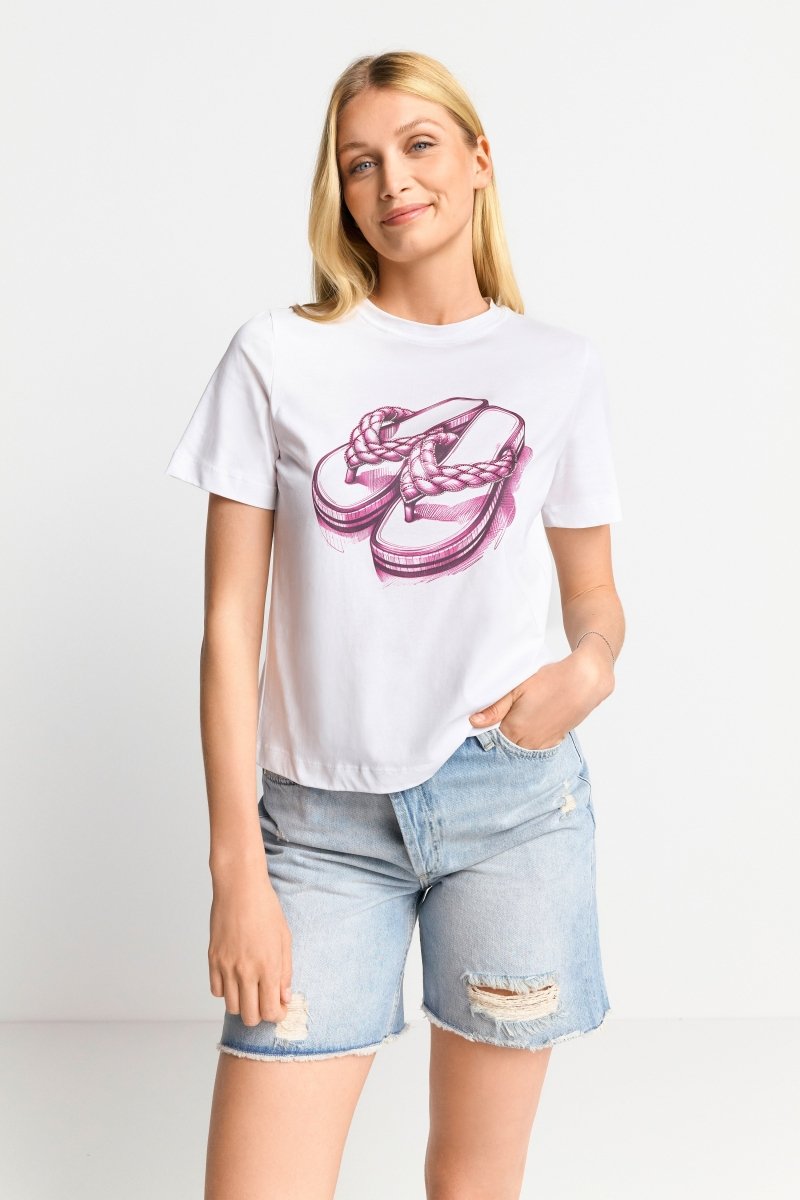 T-Shirt mit strassverziertem Print-Rich & Royal