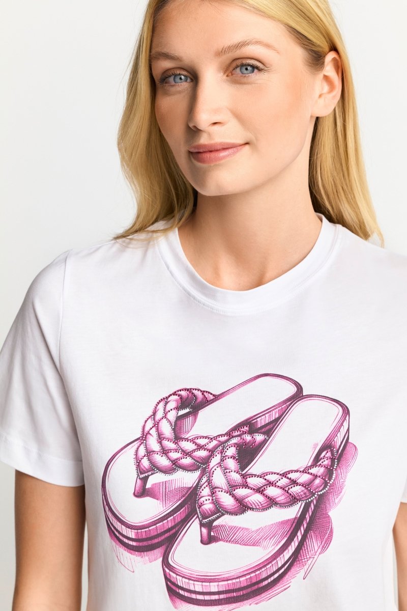 T-Shirt mit strassverziertem Print-Rich & Royal