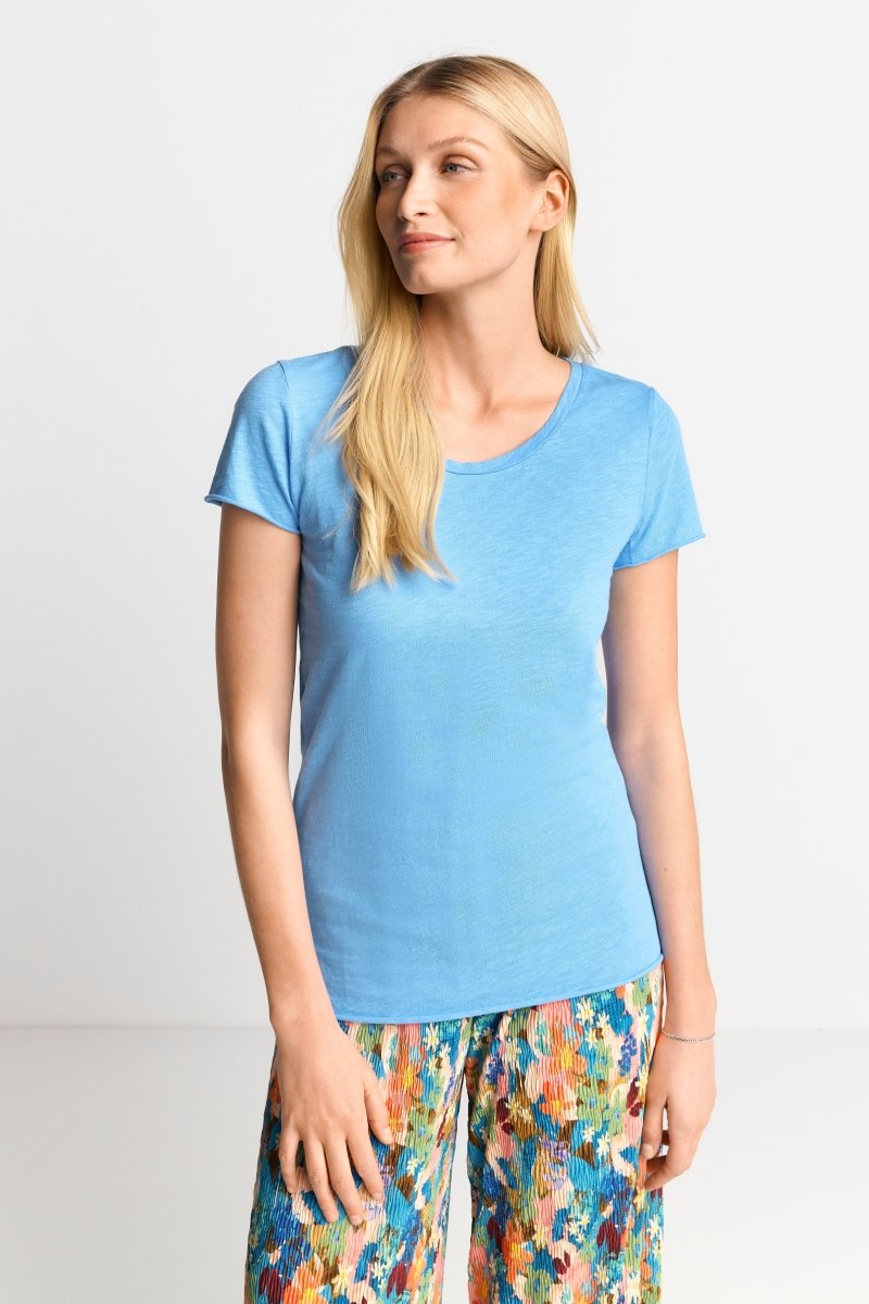 Luftiges T-Shirt in Cruise Blue-Rich & Royal