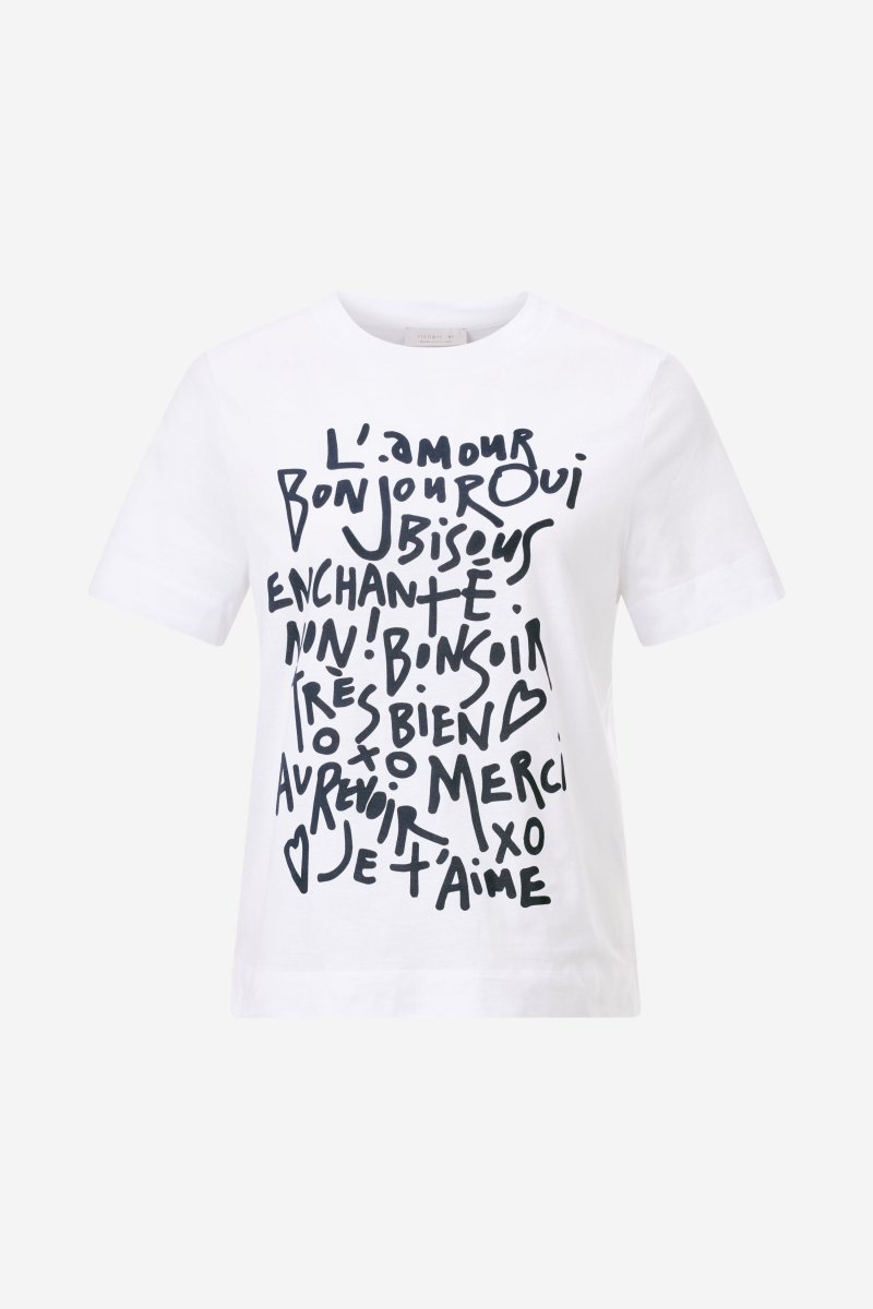 Weißes T-Shirt mit Statement-Print-Rich & Royal