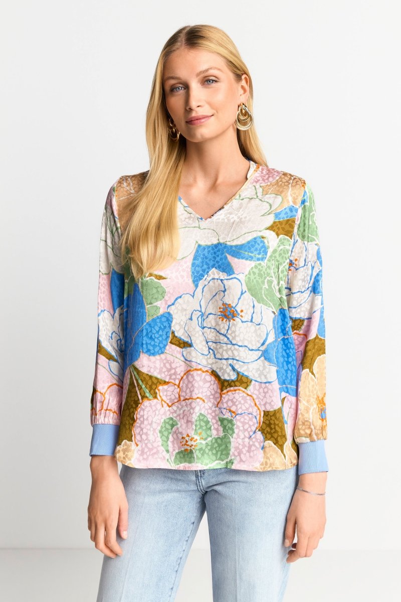 Bluse mit floralem Print-Rich & Royal