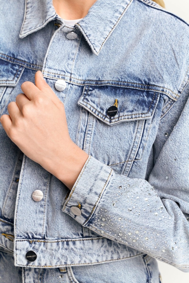 Denim-Jacke mit Strassdetails-Rich & Royal