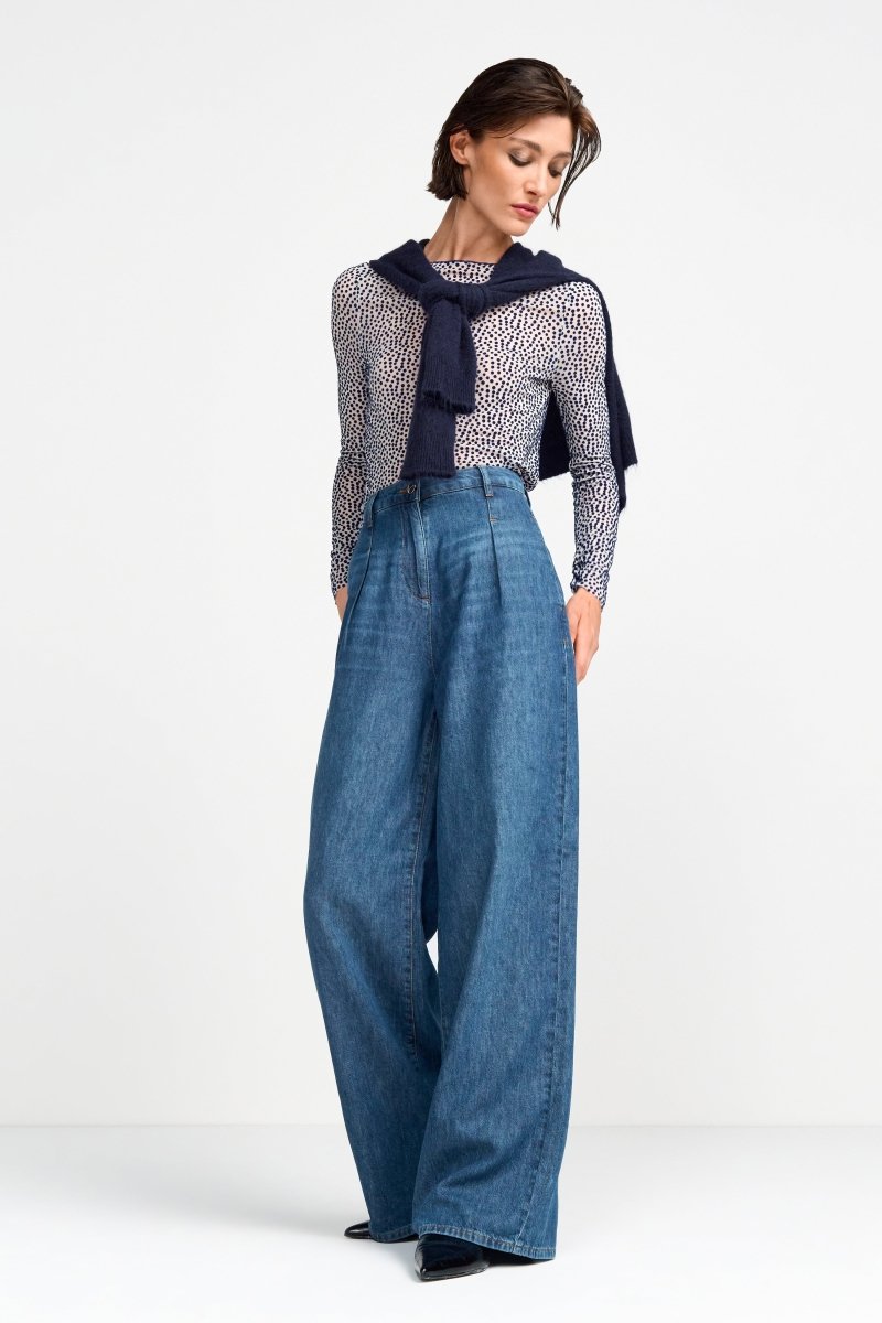 Wide Leg Denim mit hoher Taille-Rich & Royal