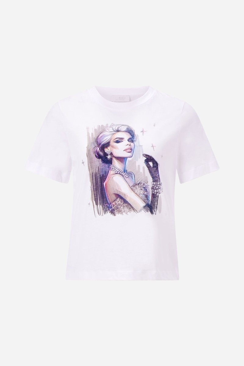 T-Shirt mit Print und Strass-Details-Rich & Royal