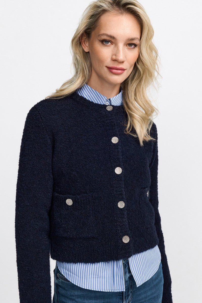 Bouclé-Cardigan mit Knöpfen-Rich & Royal