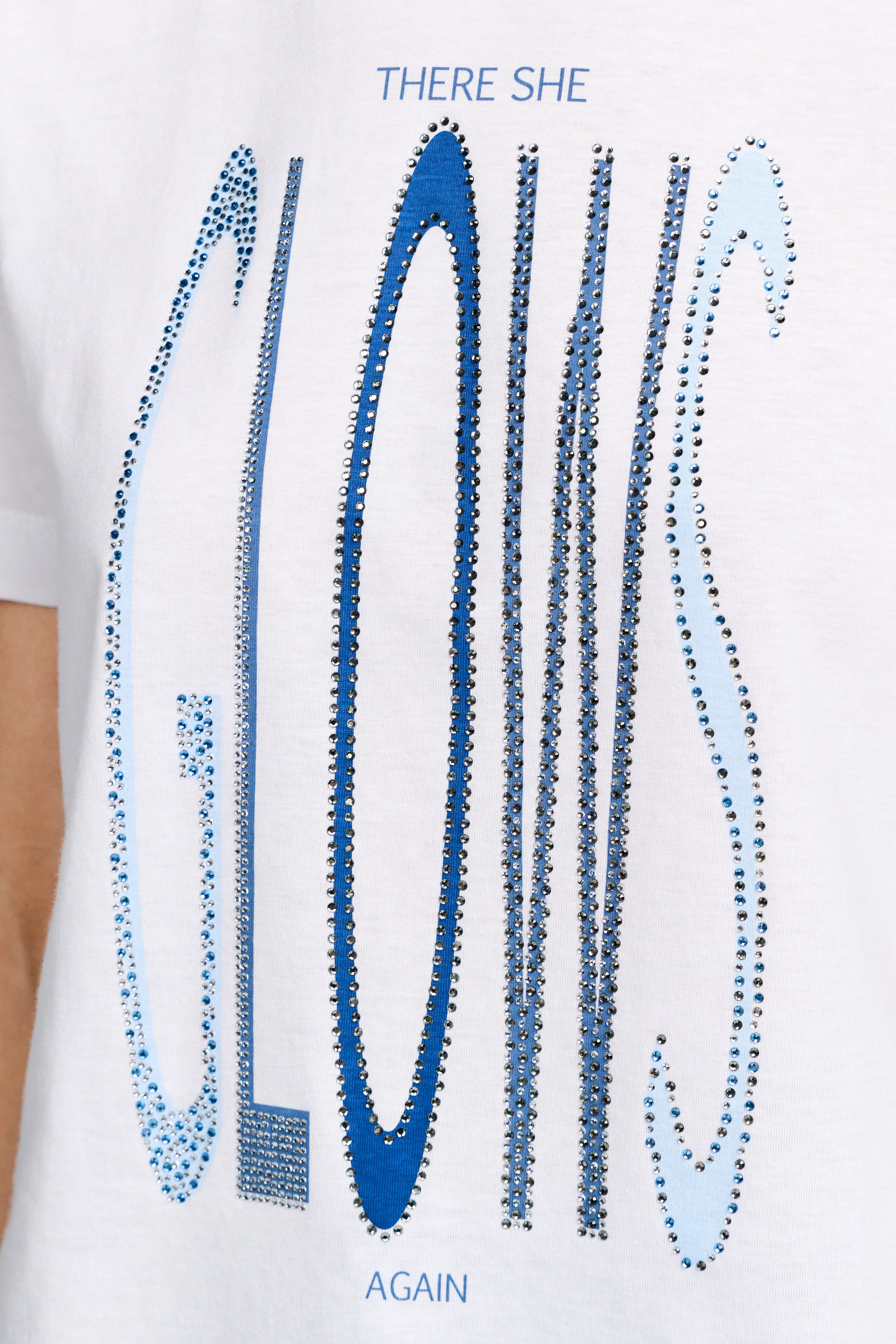 T-Shirt mit Strass-Schriftzug-Rich & Royal