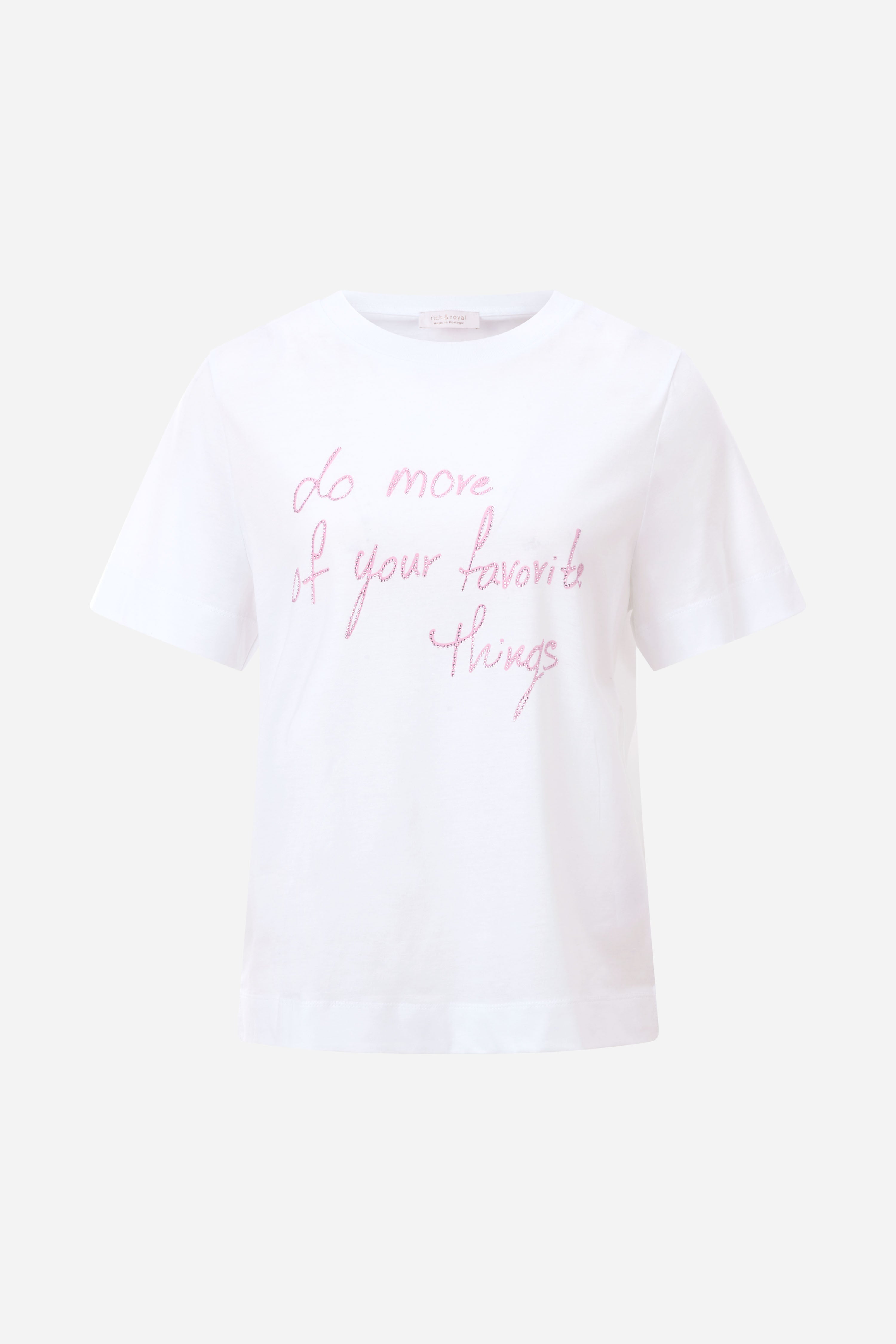 T-Shirt mit Strass-Schriftzug-Rich & Royal