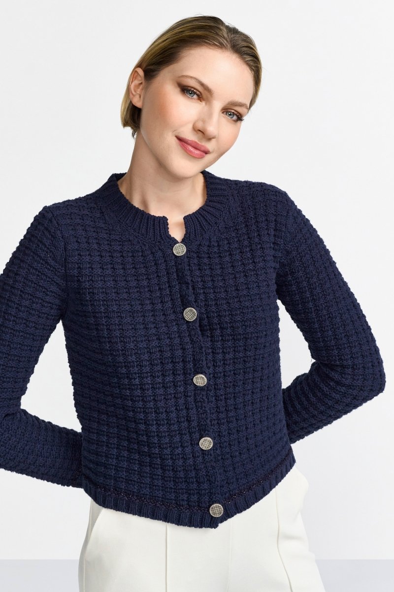 Strukturierter Strickcardigan mit Knöpfen-Rich & Royal