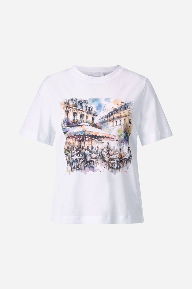 Weißes T-Shirt mit Print-Rich & Royal