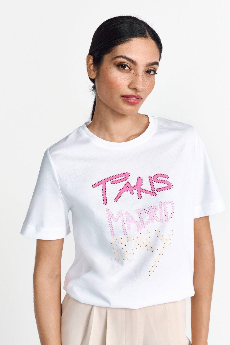 T-Shirt mit Strass-Schriftzug-Rich & Royal