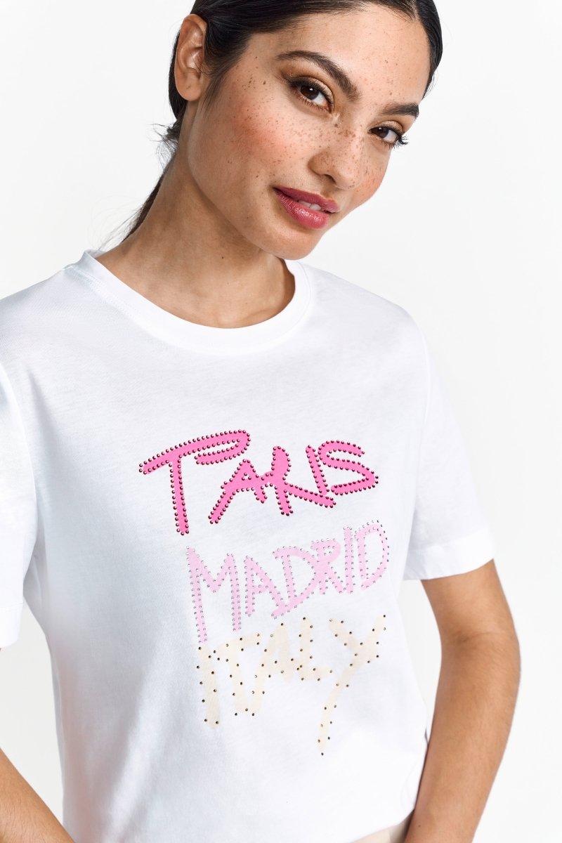 T-Shirt mit Strass-Schriftzug-Rich & Royal