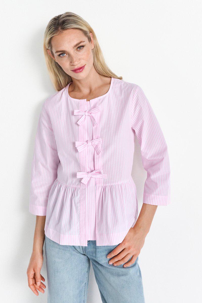 Gestreifte Bluse mit Bindeschleifen-Rich & Royal