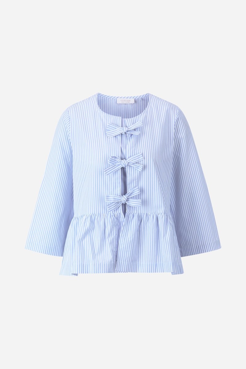 Gestreifte Bluse mit Bindeschleifen-Rich & Royal