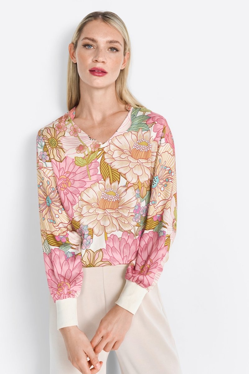 Bluse mit Retro-Blumenprint-Rich & Royal