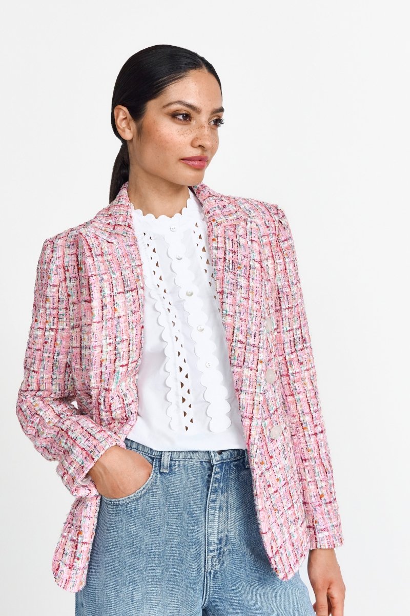 Bouclé-Blazer in Pink-Multicolor-Rich & Royal