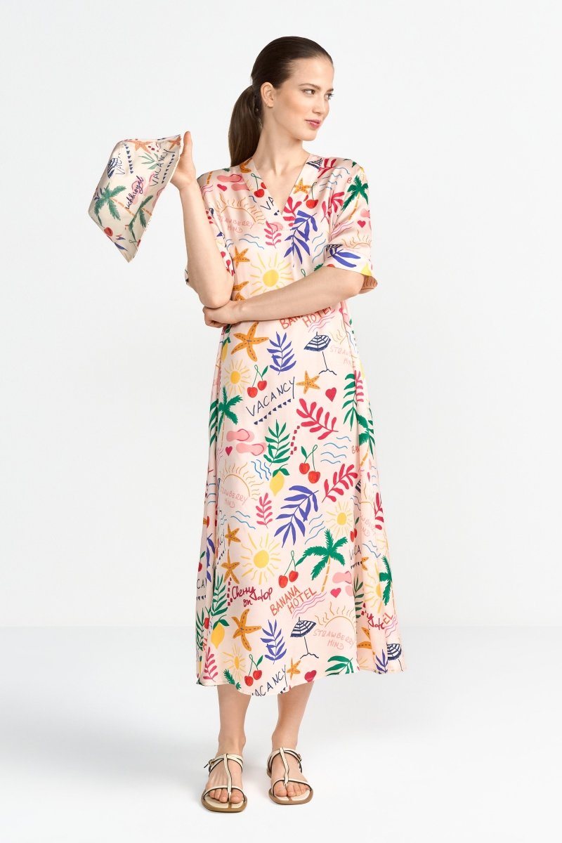 Langes Tunikakleid mit Print-Rich & Royal