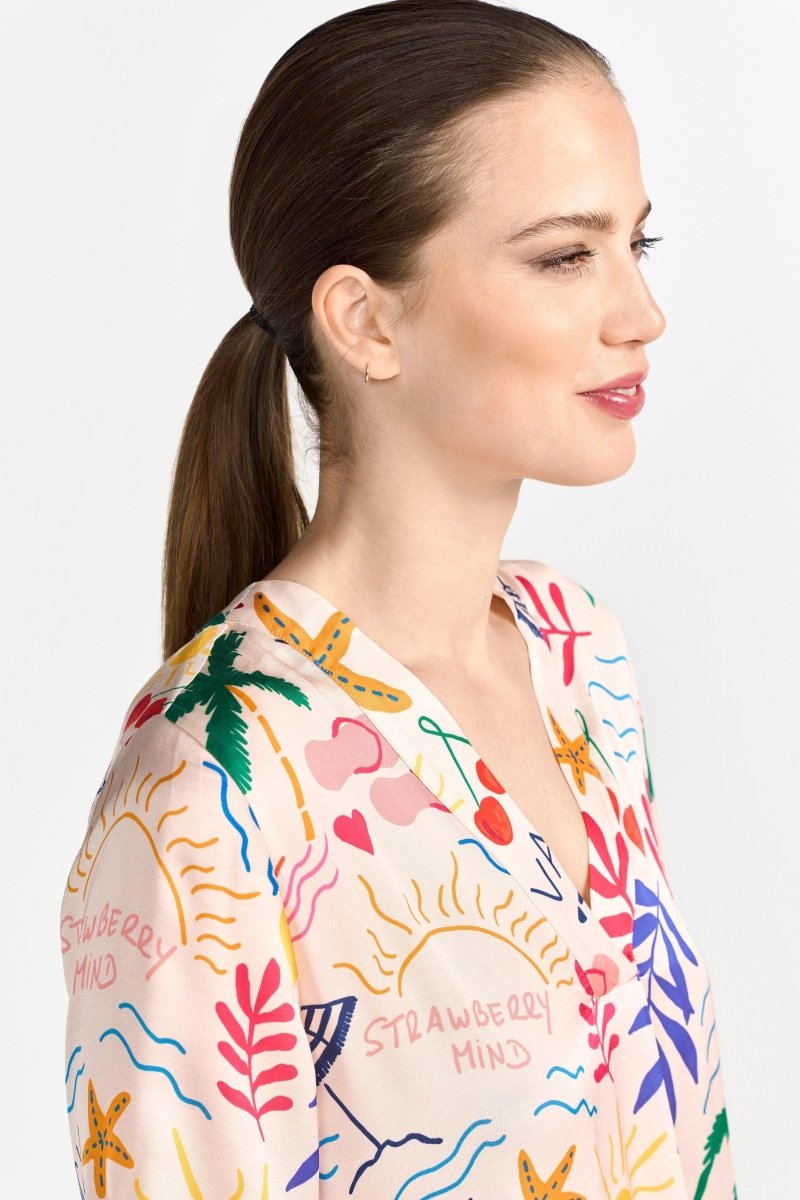 Langes Tunikakleid mit Print-Rich & Royal