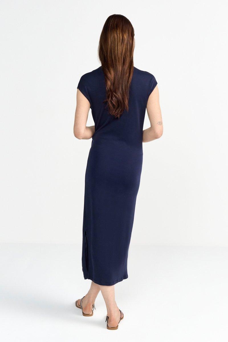Midikleid mit seitlicher Drapierung-Rich & Royal