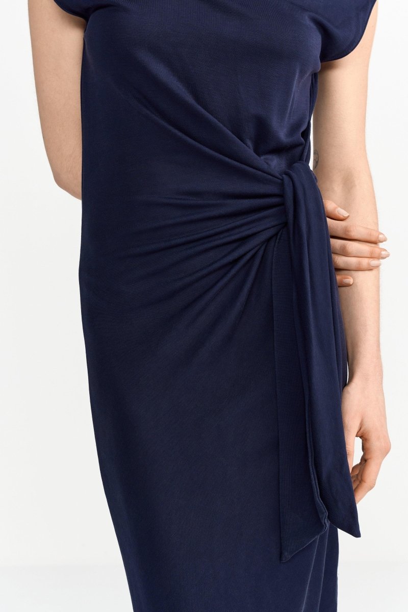 Midikleid mit seitlicher Drapierung-Rich & Royal
