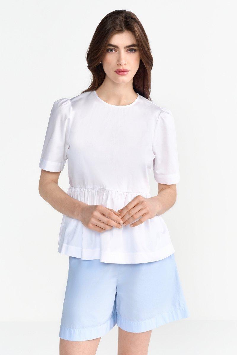 Taillierte Bluse mit Puffärmeln-Rich & Royal
