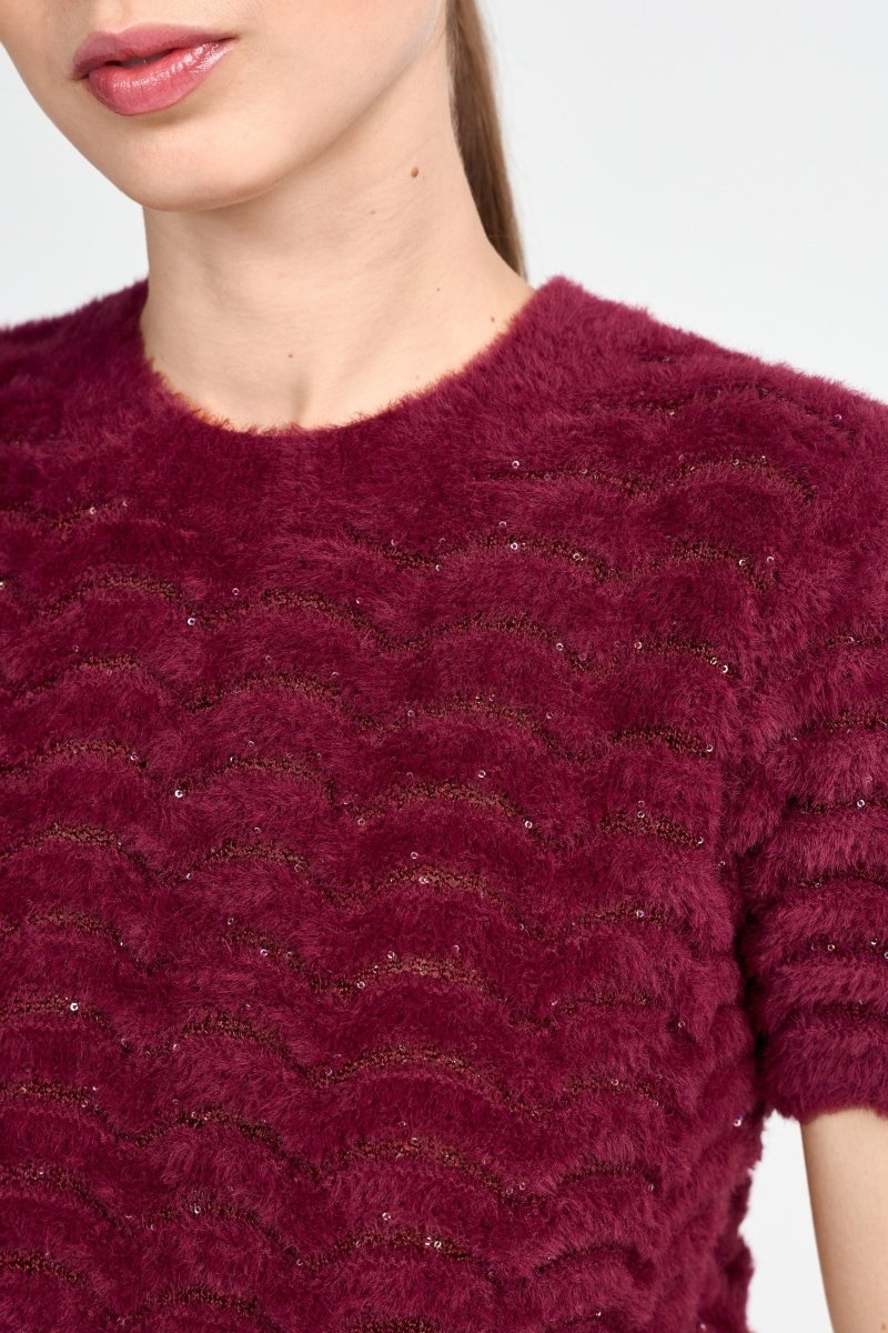 Stricktop mit Wellenstruktur-Rich & Royal