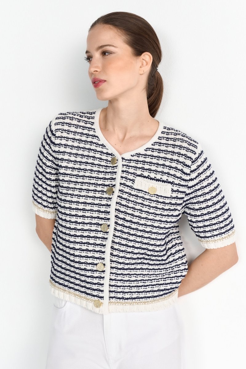 Bouclé-Cardigan mit Kurzarm-Rich & Royal
